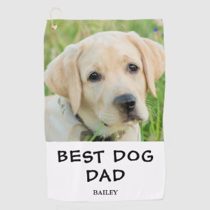 Name des Fotos des besten Hundes-Vaters Golfhandtuch
