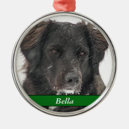 Name des Fotos des schwarzen Labradors Ornament Aus Metall