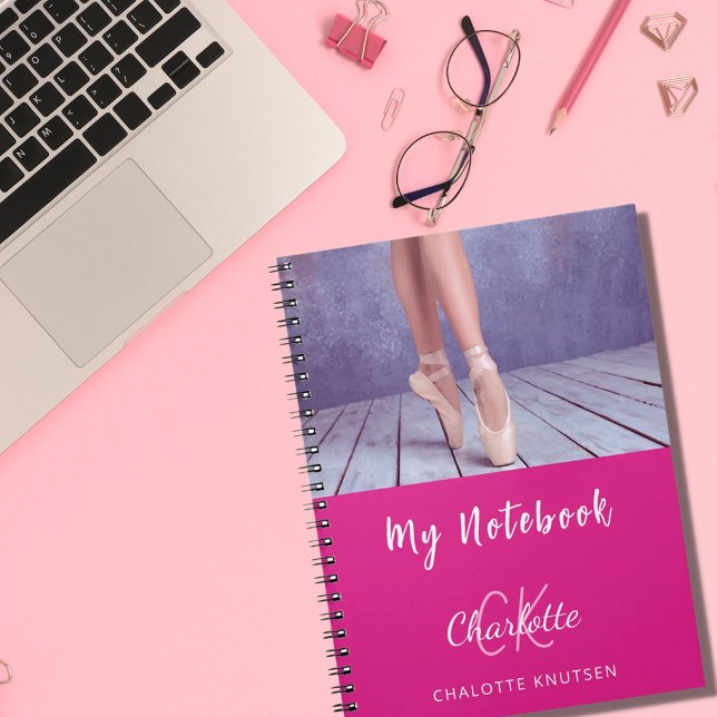 Name des Fotos, hot pink, weiß Notizblock (Von Creator hochgeladen)