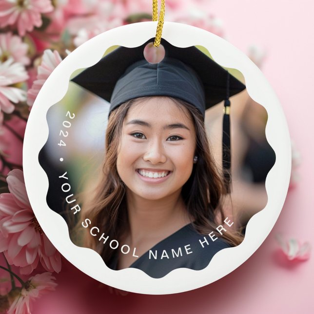 Name des Fotos oder Abschluss der Schule Keramik Ornament (Photo grad year name or school graduation keepsake ceramic ornament)