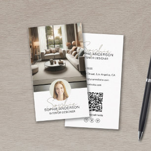 Name des Fotos QR Weiß des Designers Visitenkarte