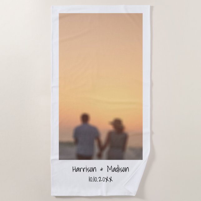 Name des Fotos Retro Instant Strandtuch (Vorderseite)