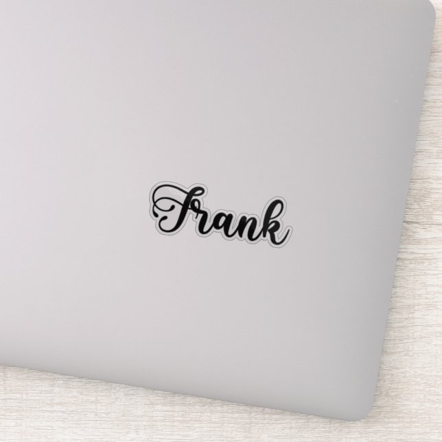 Name des Franks - Handgeschriebene Kalligrafie Aufkleber (Detail)