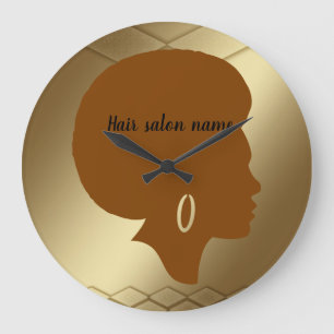 Name des Friseursalons Große Wanduhr