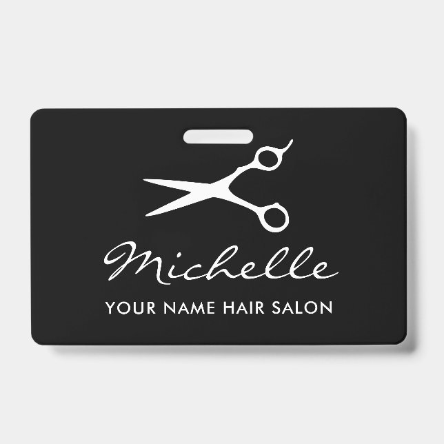 Name des Friseursalons und des Friseursalons Ausweis (Front)
