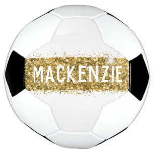 Name des Funkelnd Monogramms für den Goldstreifen Fußball