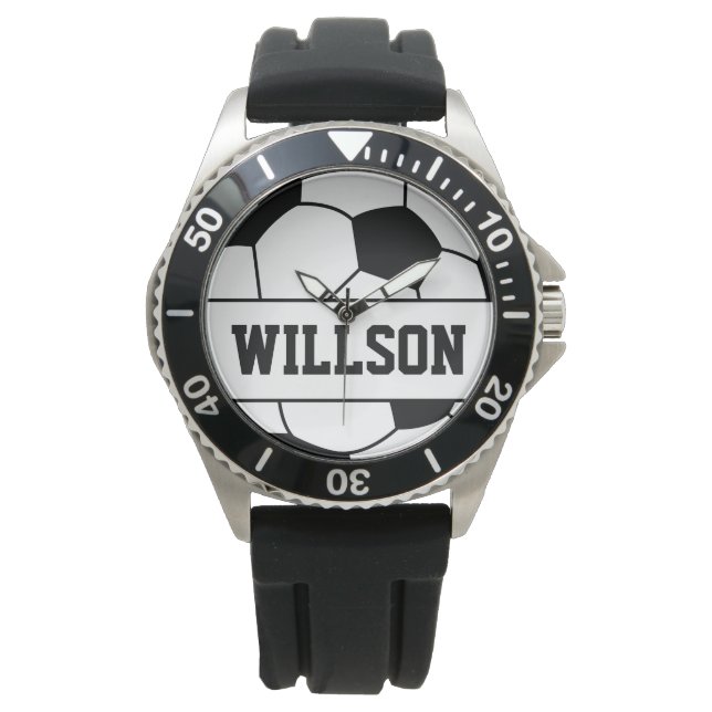 Name des Fußballballs Armbanduhr (Vorderseite)