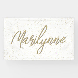 Name des Geburtstags-Gold-Glitzer des Kindes Banner