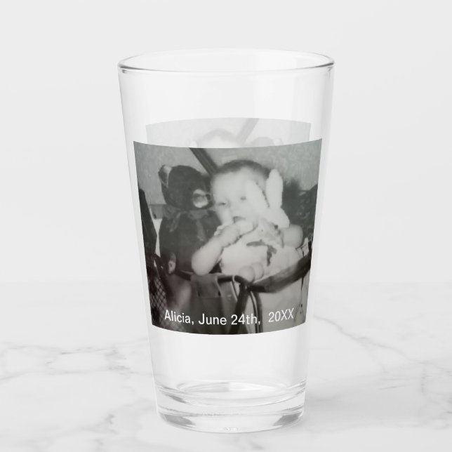 Name des Geburtstagskindes Foto Glas (Vorderseite)
