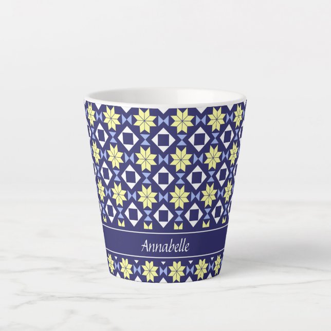 Name des gelben blauen Blumenmusters Milchtasse (Vorderseite)