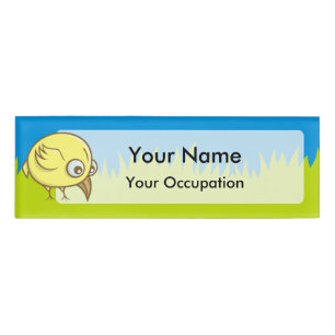 Name des Gelben Cartoon Namenschild