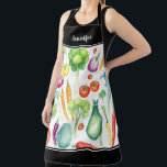 Name des Gemüsemodells in Aquarellfarben Schürze<br><div class="desc">Schürze von Aquarellgemüse Muster Monogramm. Fügen Sie Ihren eigenen Namen zu personalisieren.</div>