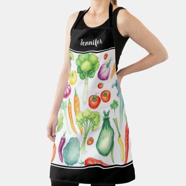 Name des Gemüsemodells in Aquarellfarben Schürze (InSitu)