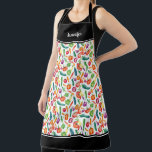 Name des Gemüsemodells in Aquarellfarben Schürze<br><div class="desc">Schürze von Aquarellgemüse Muster Monogramm. Fügen Sie Ihren eigenen Namen zu personalisieren.</div>