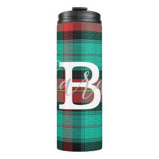 Name des geprüften Monogramms für grün und rot Thermosbecher