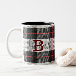 Name des geprüften Monogramms für schwarzen und we Zweifarbige Tasse