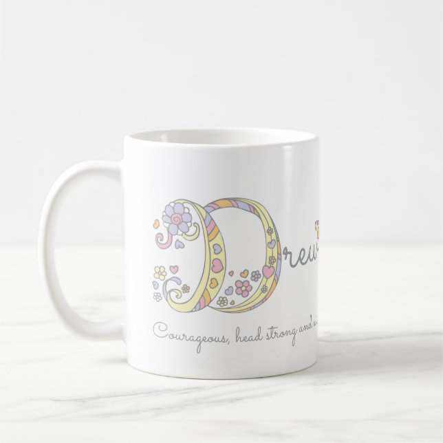 Name des gezeichnet Buchstabens D, d. h. Monogramm Kaffeetasse (Links)