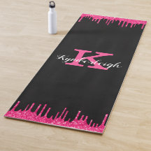 Name des Girl Black Hot Pink-Glitzer-Tropfens Mono