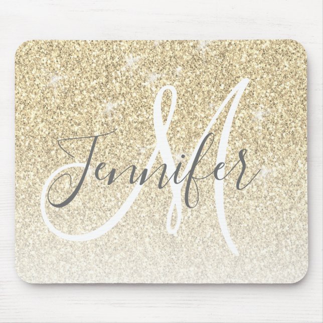 Name des Girl-Gold-Glitzer-Glitzern Mousepad (Vorne)