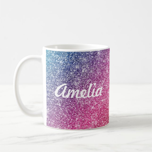 Name des Girl-Rainbow-Glitzer Kaffeetasse (Links)