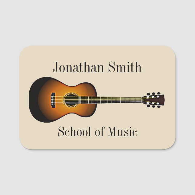 Name des Gitarren-musikalischen Designs Namensschild (Vorderseite)