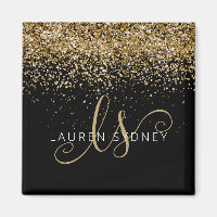 Name des Gold Glitzer Glam Monogram