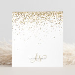 Name des Gold Glitzer Glam Monogram Notizblock<br><div class="desc">Glam Gold Glitzer Elegantes Monogram Notepad. Dieses schicke Notizblock-Design mit elegantem goldglänzenden Glitzer auf schwarzem Hintergrund ist einfach zu personalisieren. Das Design enthält Ihr handgeschriebenes Skriptmonogramm mit hübschen Wirbel und Namen.</div>