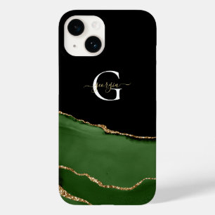 Name des Goldbarren-Glitzer und der grünen Agate-M Case-Mate iPhone 14 Hülle