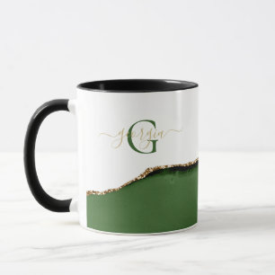 Name des Goldbarren-Glitzer und der grünen Agate-M Tasse
