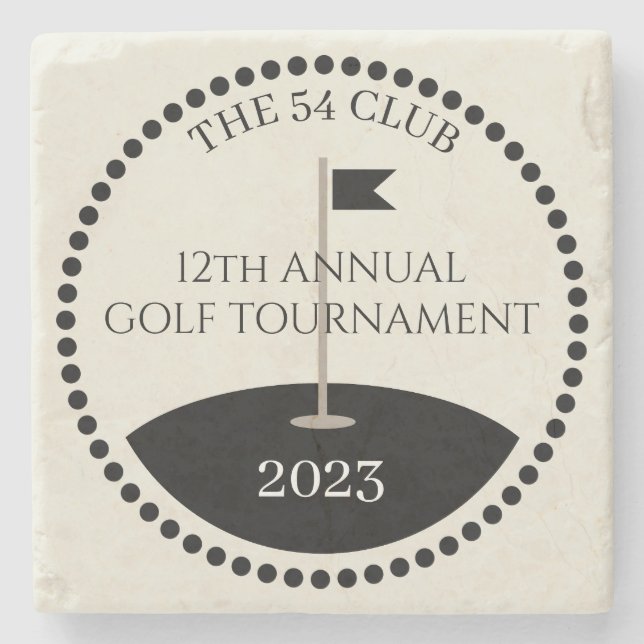 Name des Golf Turnierclubs Steinuntersetzer (Vorderseite)