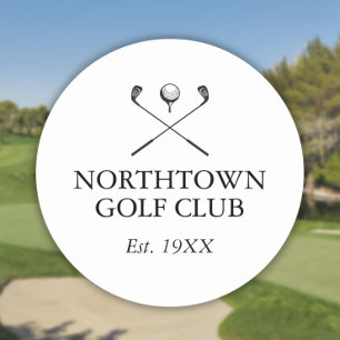 Name des Golfclubs Classic Runder Aufkleber