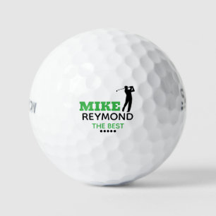 Name des Golfers - Eleganter grüner Golfball mit M