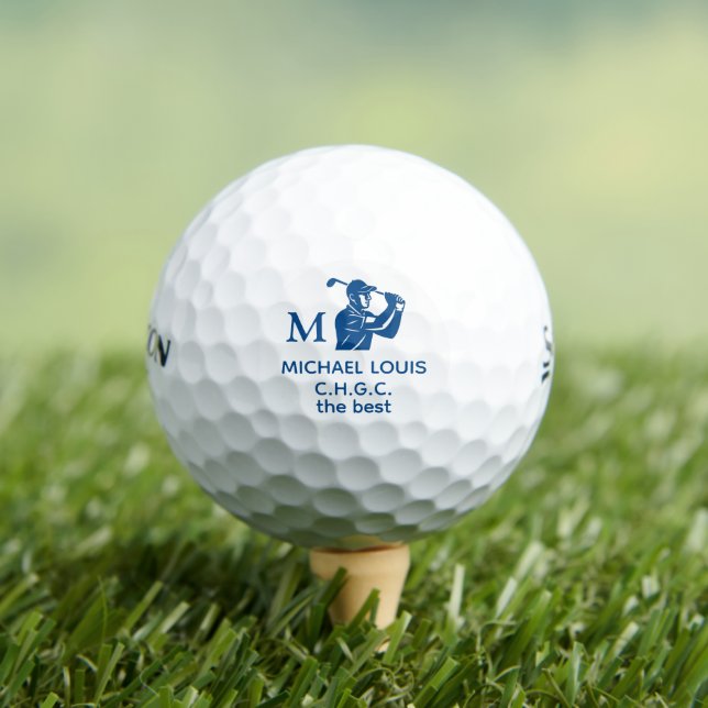 Name des Golfklubs mit Monogram Golfball (Insitu T-Shirt)