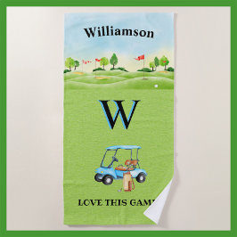 Name des Golfkurses Monogram Strandtuch