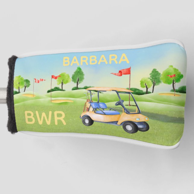 Name des Golfplatzes Frauen Monogramm Golf Headcover (Vorderseite)