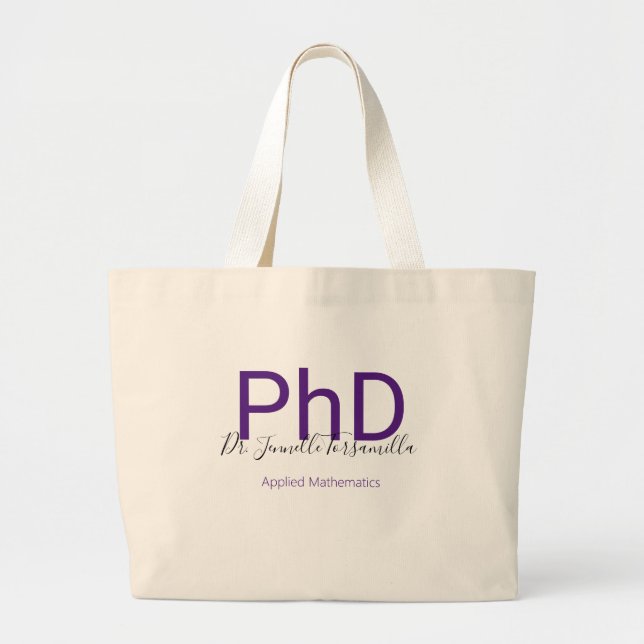 Name des Graduate Lila Degree PhD Jumbo Stoffbeutel (Vorne)
