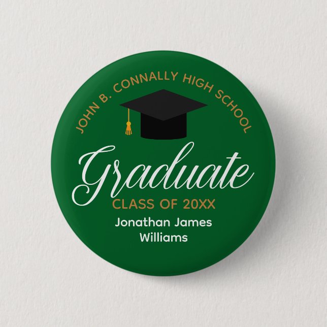 Name des Graduiertennamens für den grünen Abschlus Button (Vorderseite)