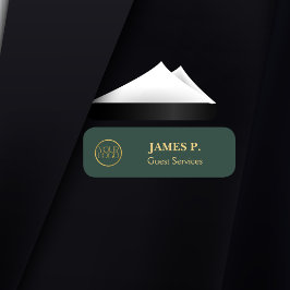 Name des grünen Gold-Logos des Buttons für die mag Namensschild