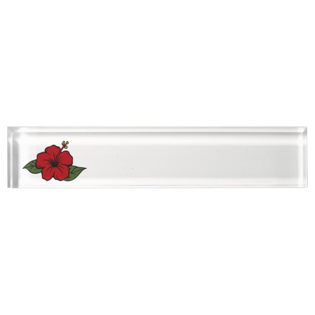 Name des Guam-Hibiskus Plate & Desk-Zeichen Namensplakette (Vorderseite)
