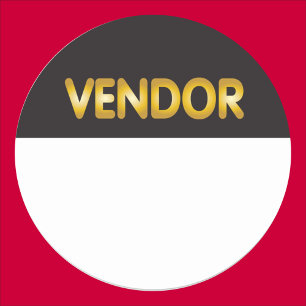 Name des Händlers für die Messe oder Veranstaltung Runder Aufkleber