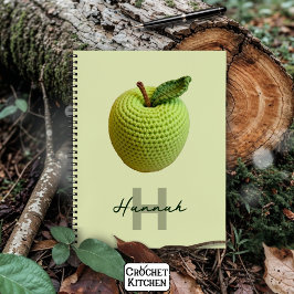 Name des Handmade Craft Green Crochet Applet Monog Notizbuch