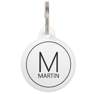 Name des Hauses und Monogramm mit Kontaktinformati Haustiermarke