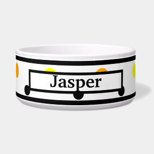 Name des Haustieres Orange Gelb Schwarz Tupfen Sch Napf
