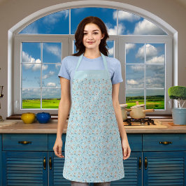 Name des hellblauen Blumenmusters Schürze