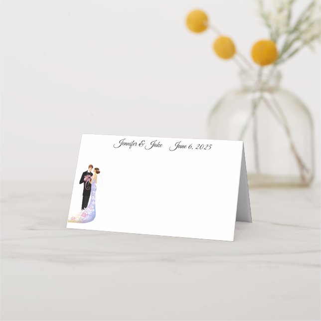 Name des Hochzeitskopfes Platzkarte (Vorderseite)