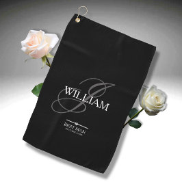 Name des Hochzeitstifts Trauzeuge Monogram Name Mo Golfhandtuch