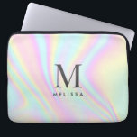 Name des Holographischen Monogramms Laptopschutzhülle<br><div class="desc">Farbenfrohe ästhetische Personalisierte Monogramm Name Laptop-Sieb. Fügen Sie Ihren Namen,  Ihre Monogramm oder Initialen hinzu.</div>