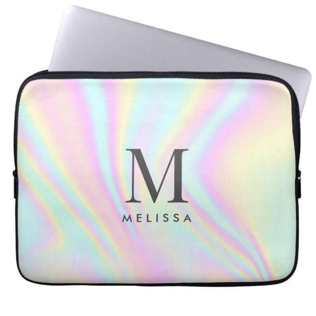 Name des Holographischen Monogramms Laptopschutzhülle (Vorderseite)