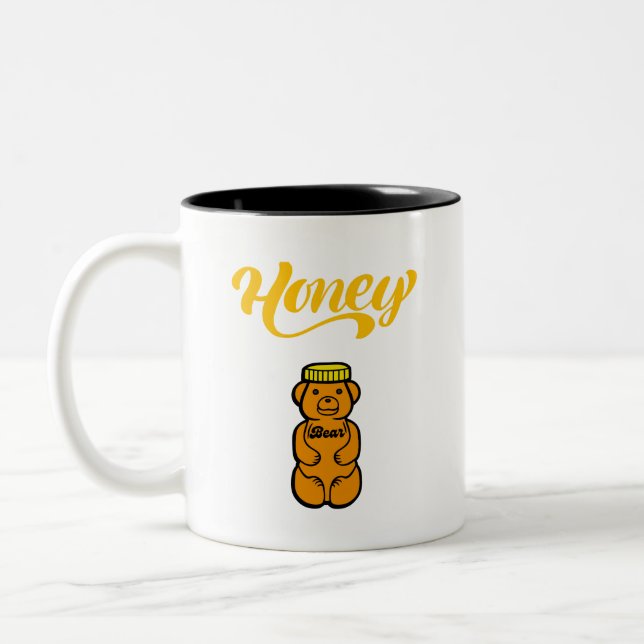 Name des Honigbären Zweifarbige Tasse (Links)