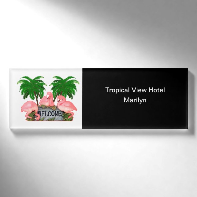 Name des Hotelpersonals Tropic Theme Namenschild (Vorderseite)
